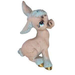 Freeman McFarlin Vintage Pink Blue Donkey Mule California Pottery Ceramic Animal